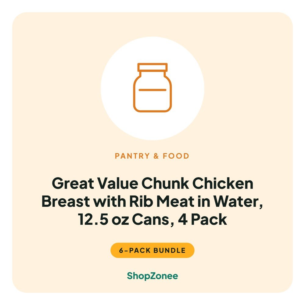 Great Value Chunk Chicken Breast with Rib Meat in Water, 12.5 oz Cans, 4 Pack – ShopZonee