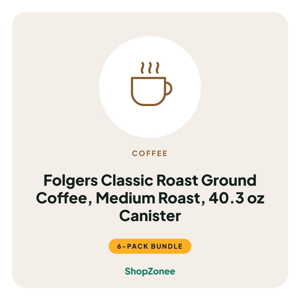 Folgers Classic Roast Ground Coffee, Medium Roast, 40.3 oz Canister – ShopZonee