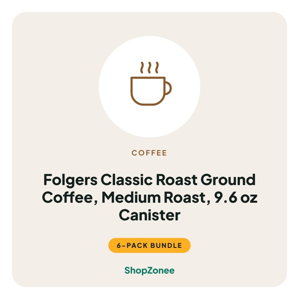 Folgers Classic Roast Ground Coffee, Medium Roast, 9.6 oz Canister – ShopZonee