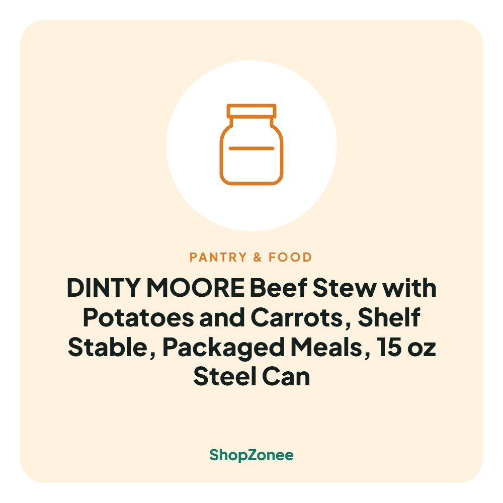 DINTY MOORE Beef Stew with Potatoes and Carrots, Shelf Stable, Packaged Meals, 15 oz Steel Can – ShopZonee
