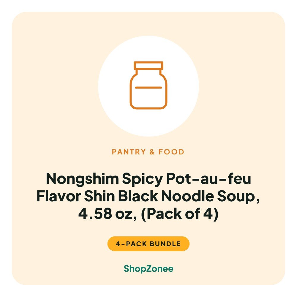 Nongshim Spicy Pot-au-feu Flavor Shin Black Noodle Soup, 4.58 oz, (Pack of 4) – ShopZonee